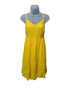 Yellow Spaghetti Strap Summer Dress